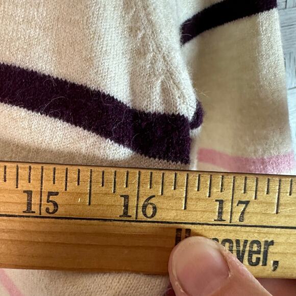 MODCLOTH striped sweater crewneck colorful cream preppy soft cozy feminine￼ - Picture 3 of 7